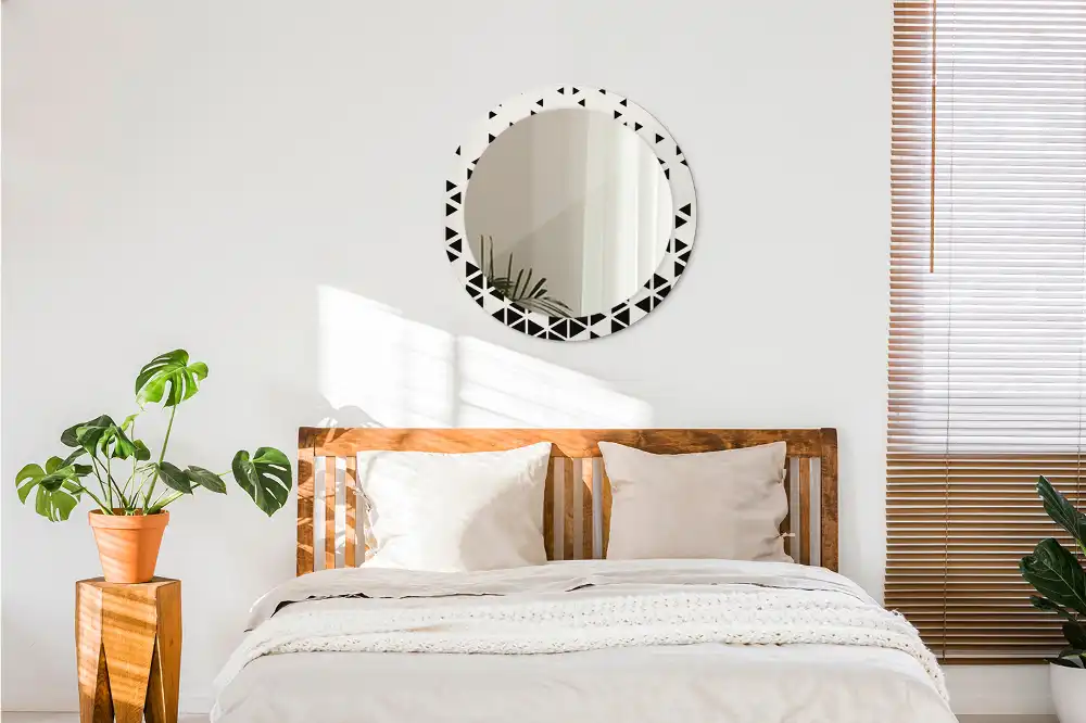 Okrúhle dekoračné zrkadlo na stenu Geometrická abstrakcia