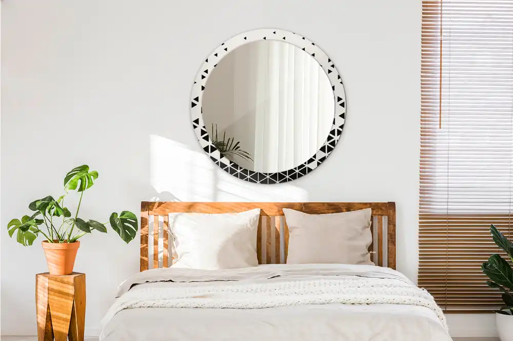 Okrúhle dekoračné zrkadlo na stenu Geometrická abstrakcia