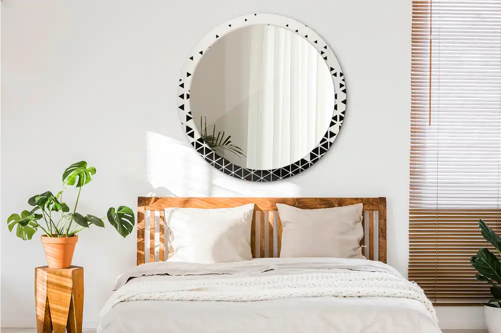 Okrúhle dekoračné zrkadlo na stenu Geometrická abstrakcia