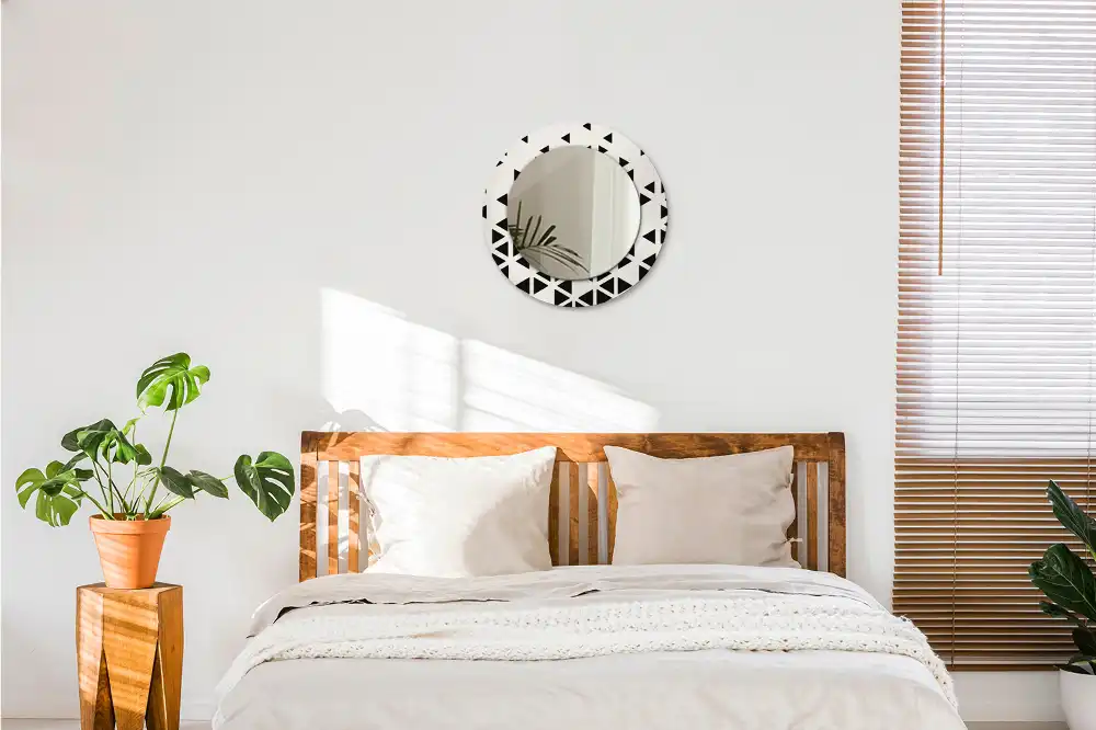 Okrúhle dekoračné zrkadlo na stenu Geometrická abstrakcia