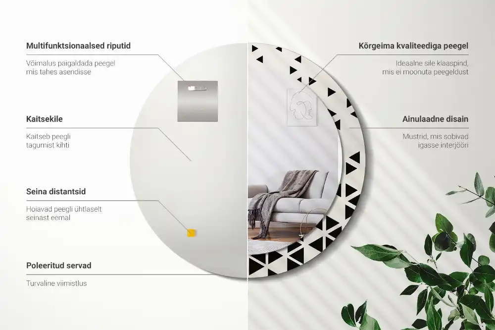 Okrúhle dekoračné zrkadlo na stenu Geometrická abstrakcia