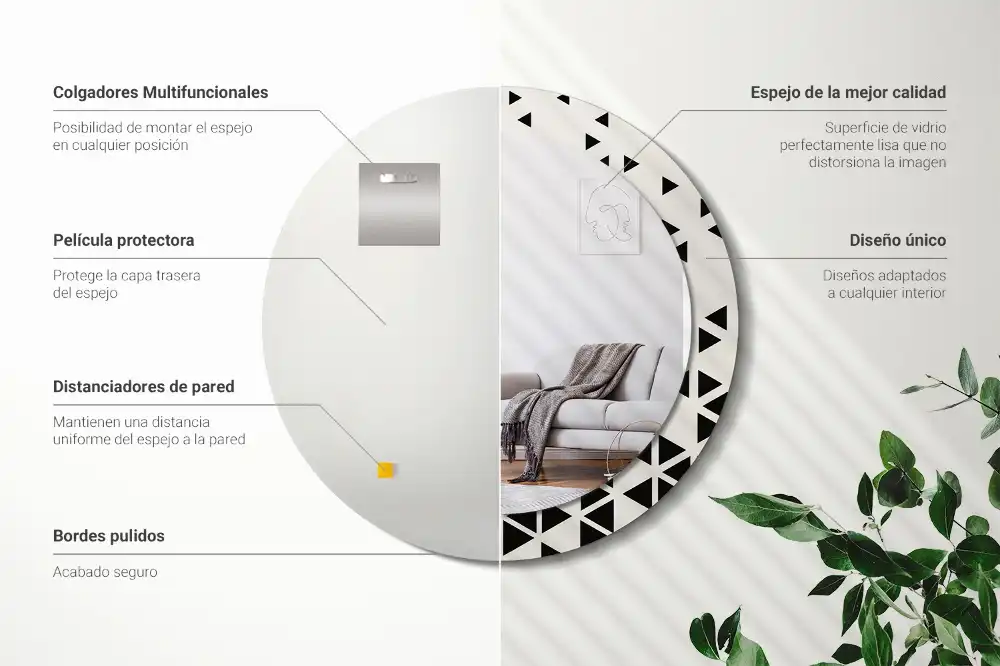 Okrúhle dekoračné zrkadlo na stenu Geometrická abstrakcia