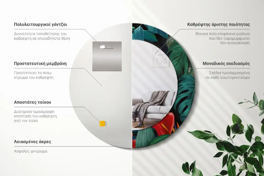 Okrúhle dekoračné zrkadlo na stenu Vintage džungľa