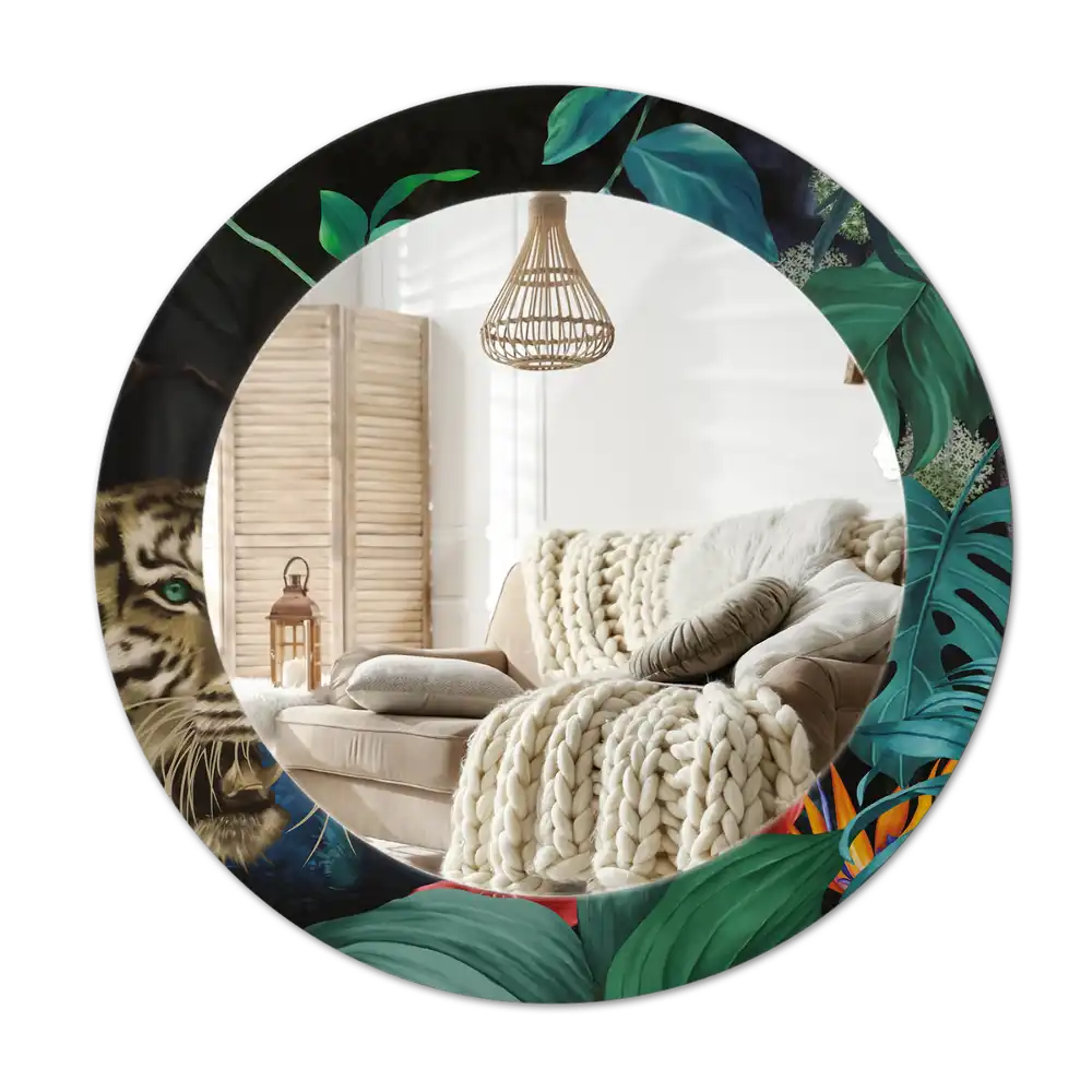Okrúhle dekoračné zrkadlo na stenu Vintage džungľa