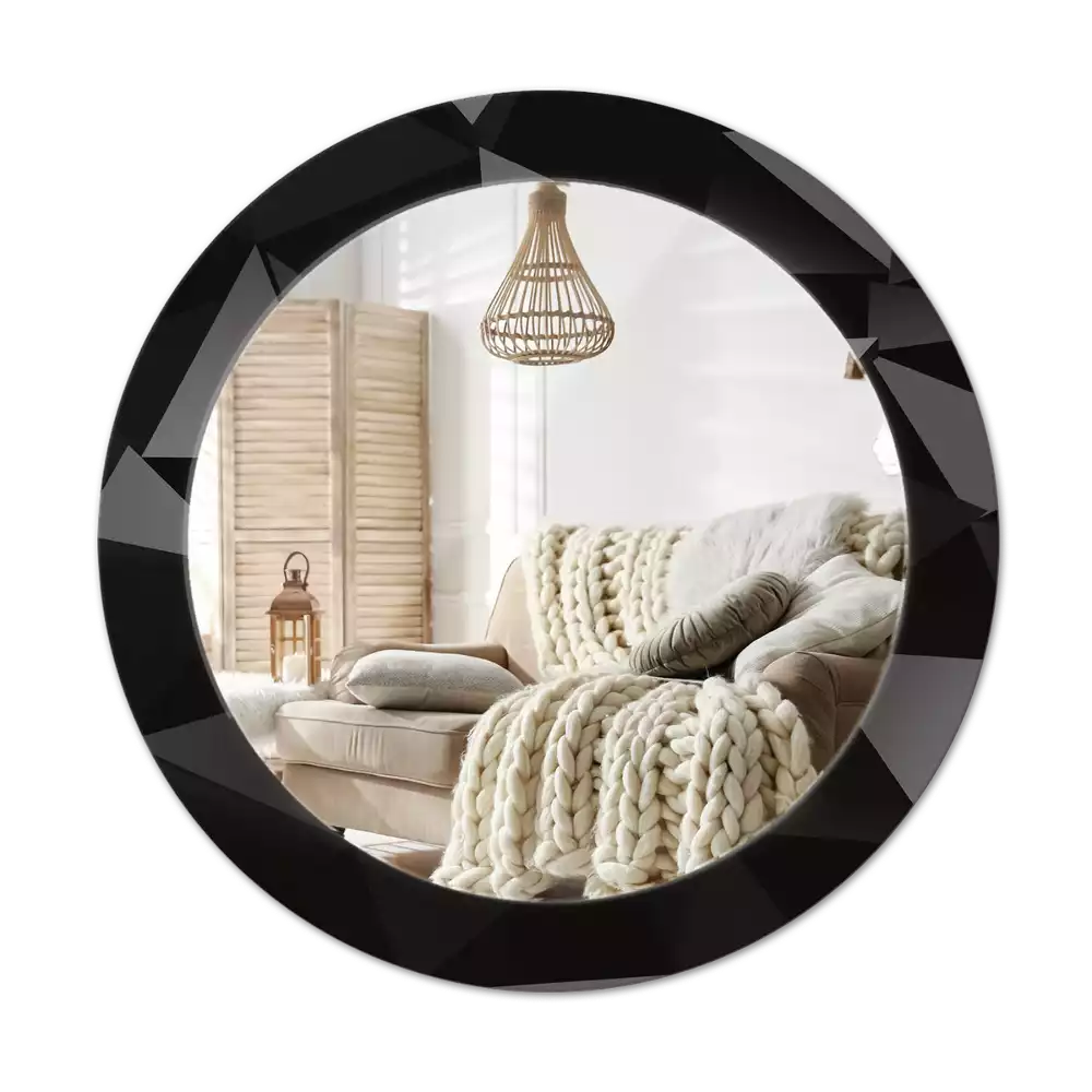 Okrúhle dekoračné zrkadlo na stenu Abstraktná čierna