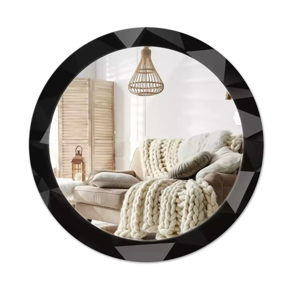 Okrúhle dekoračné zrkadlo na stenu Abstraktná čierna
