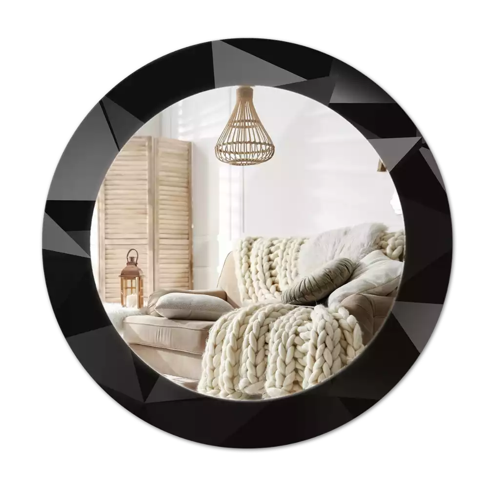 Okrúhle dekoračné zrkadlo na stenu Abstraktná čierna
