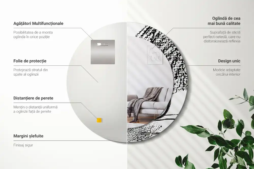 Okrúhle zrkadlo rám s potlačou Graffiti vzor