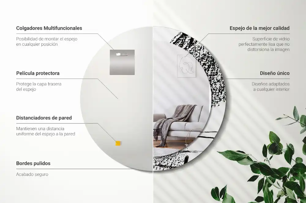 Okrúhle zrkadlo rám s potlačou Graffiti vzor