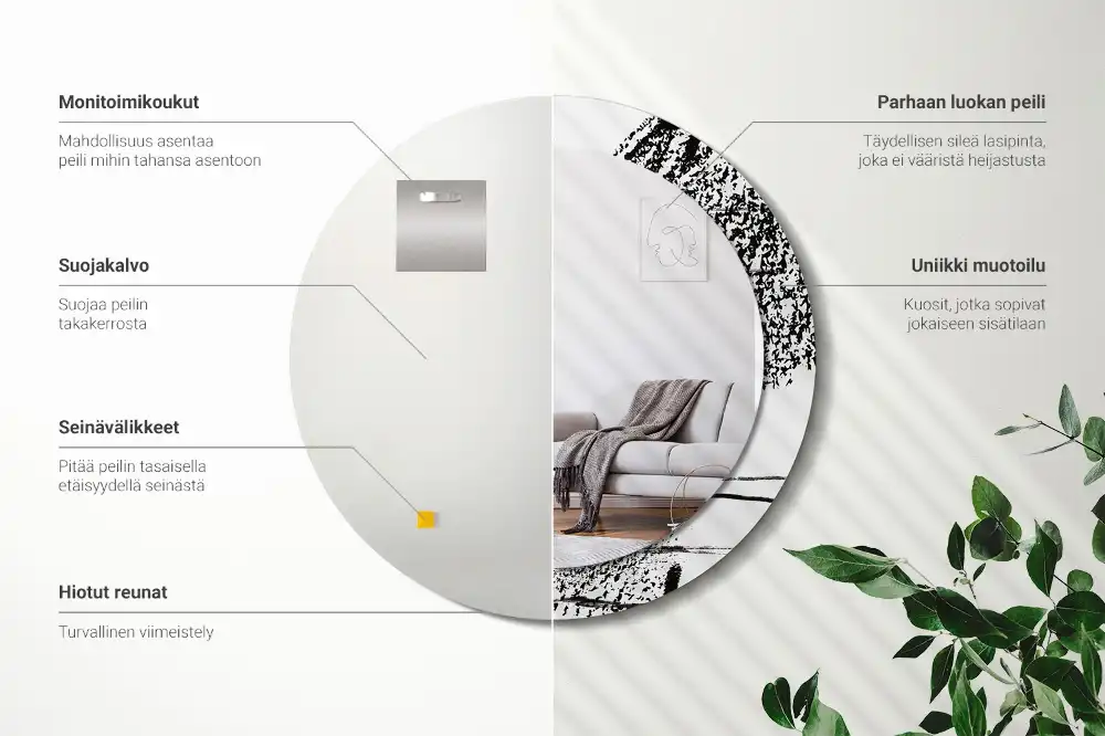 Okrúhle zrkadlo rám s potlačou Graffiti vzor