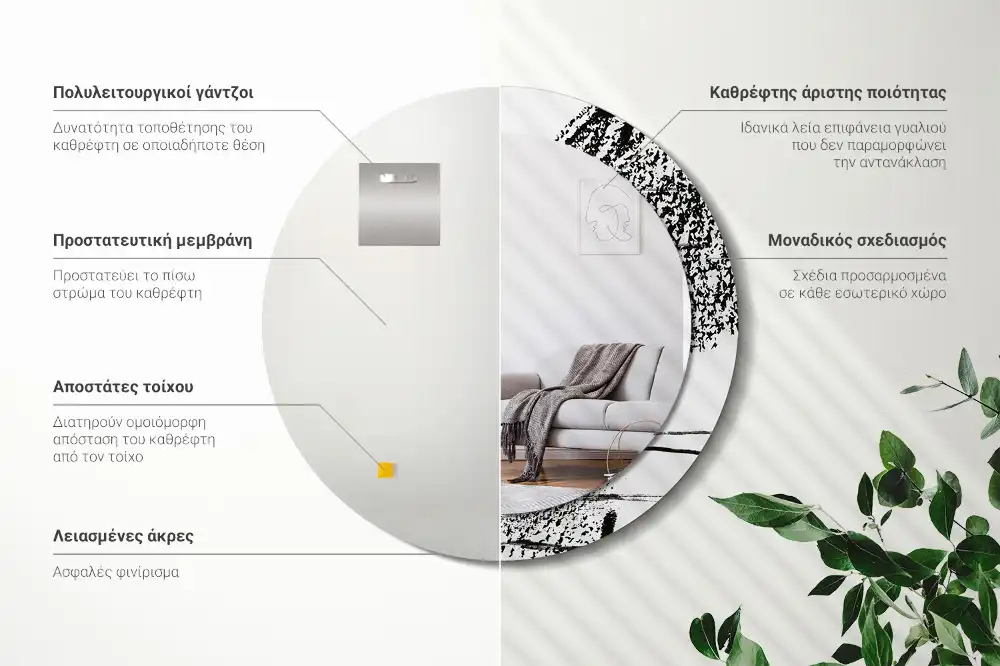 Okrúhle zrkadlo rám s potlačou Graffiti vzor