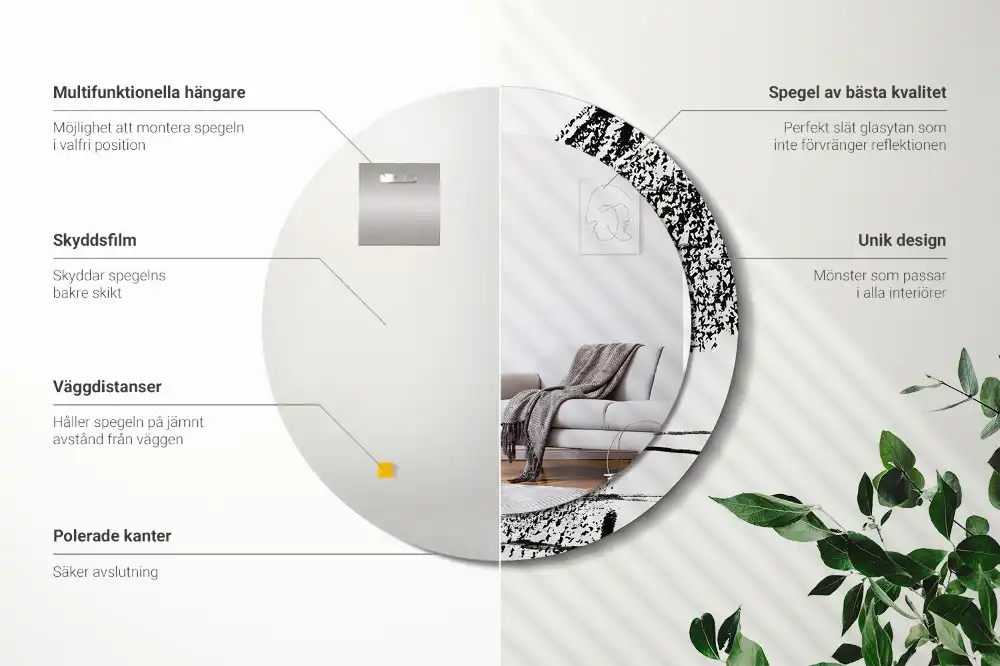 Okrúhle zrkadlo rám s potlačou Graffiti vzor