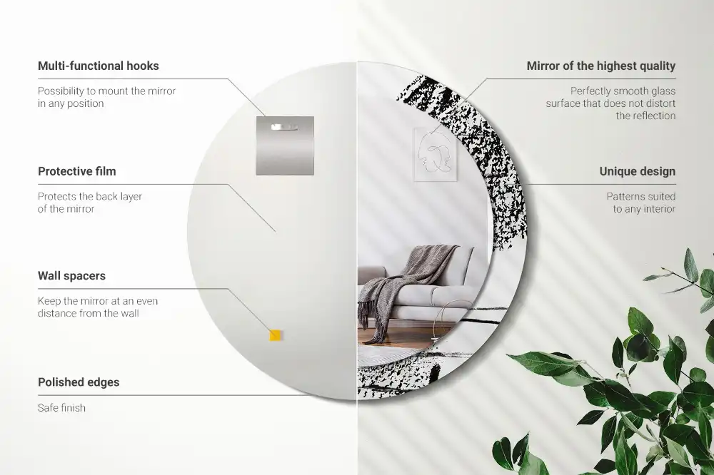 Okrúhle zrkadlo rám s potlačou Graffiti vzor