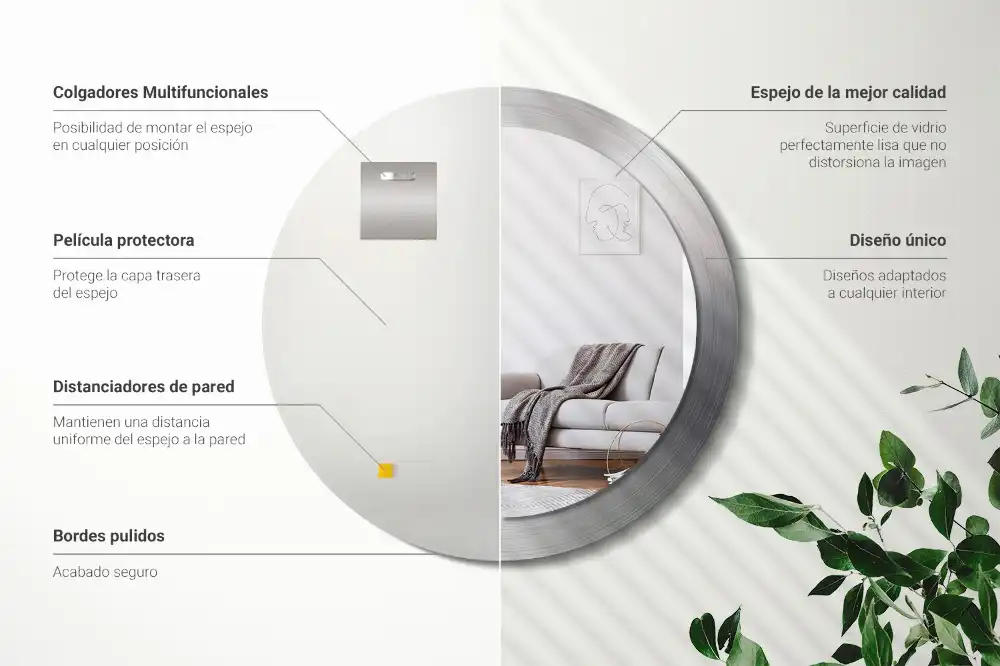 Okrúhle dekoračné zrkadlo na stenu Imitácia kovu