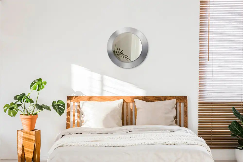 Okrúhle dekoračné zrkadlo na stenu Imitácia kovu