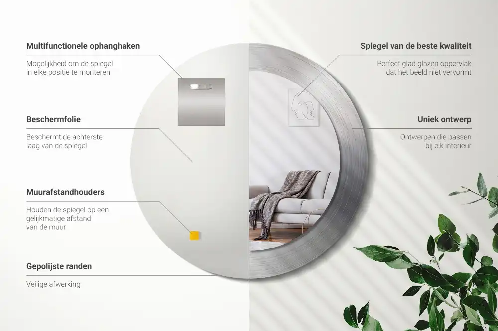 Okrúhle dekoračné zrkadlo na stenu Imitácia kovu