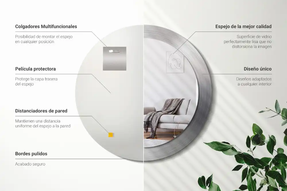 Okrúhle dekoračné zrkadlo na stenu Imitácia kovu