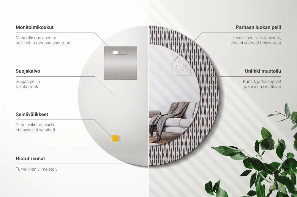 Okrúhle zrkadlo s potlačeným rámom Geometrický bodkový vzor