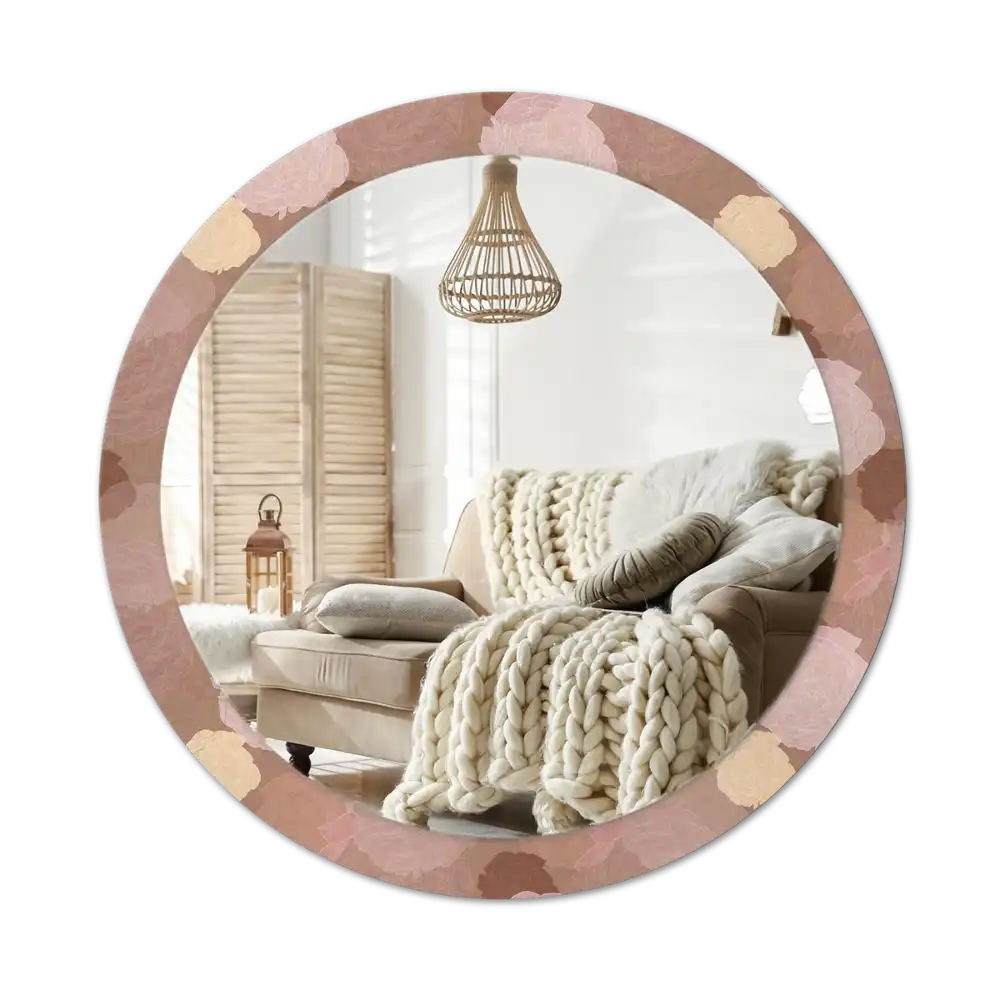 Okrúhle zrkadlo rám s potlačou Zloženie ruží