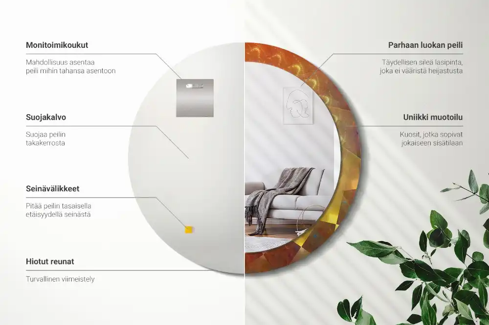 Okrúhle dekoračné zrkadlo na stenu Špirálová abstrakcia