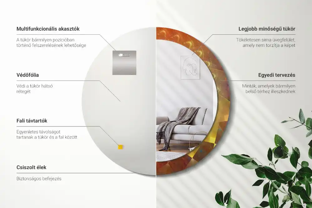 Okrúhle dekoračné zrkadlo na stenu Špirálová abstrakcia