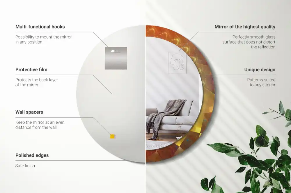 Okrúhle dekoračné zrkadlo na stenu Špirálová abstrakcia