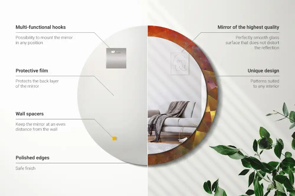 Okrúhle dekoračné zrkadlo na stenu Špirálová abstrakcia