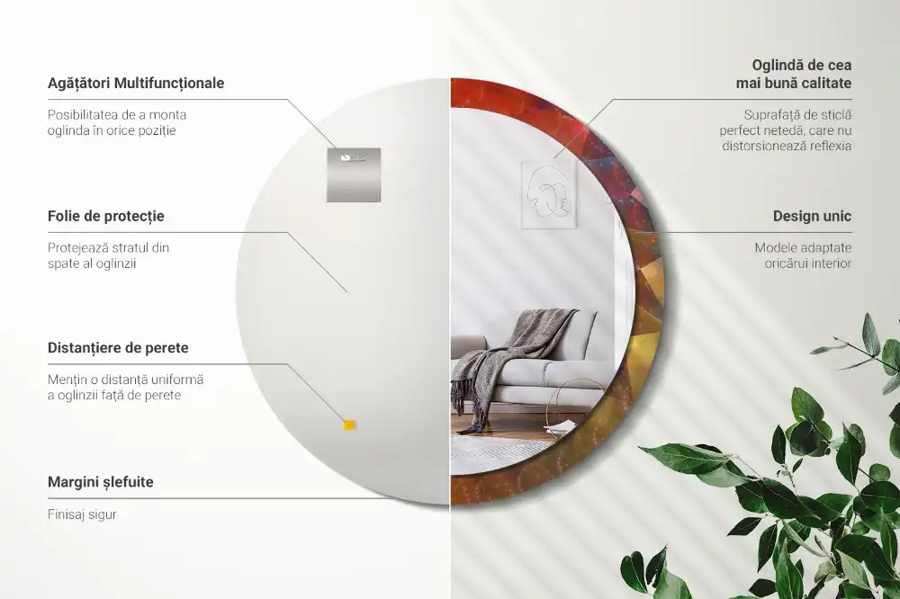 Okrúhle dekoračné zrkadlo na stenu Špirálová abstrakcia