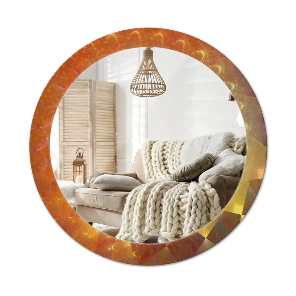 Okrúhle dekoračné zrkadlo na stenu Špirálová abstrakcia