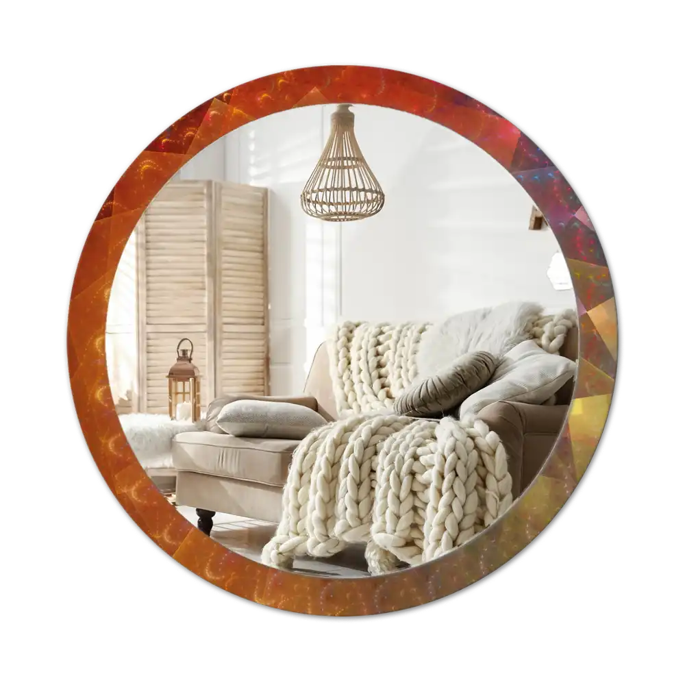 Okrúhle dekoračné zrkadlo na stenu Špirálová abstrakcia