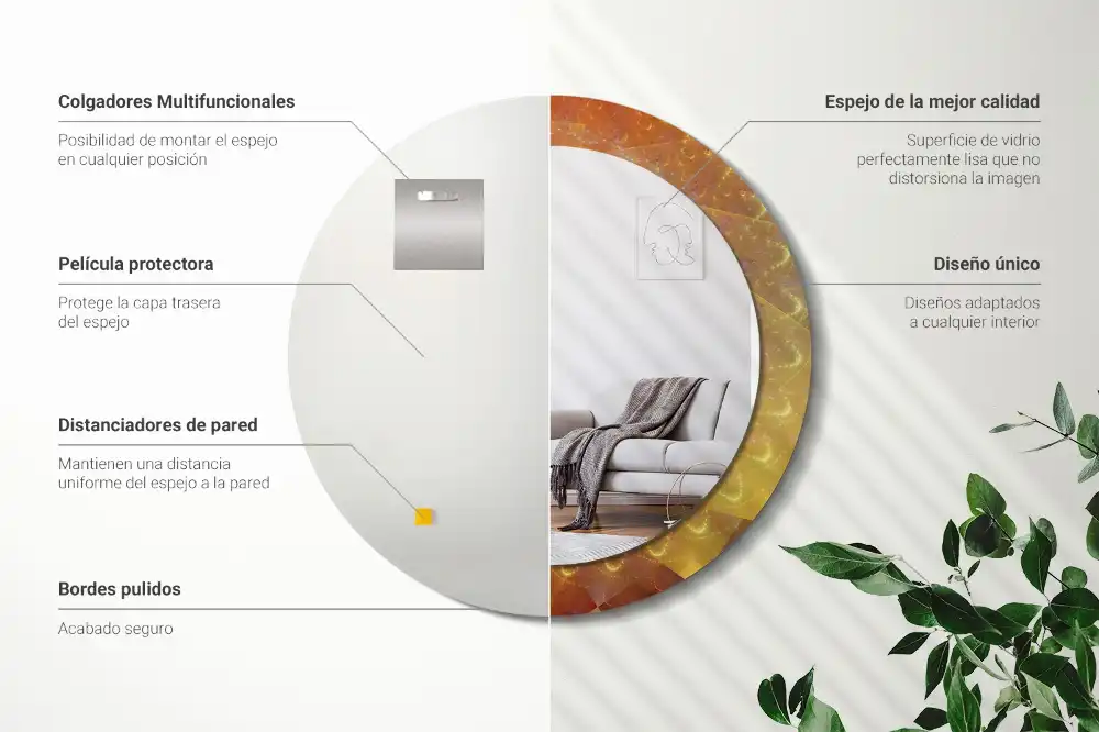 Okrúhle dekoračné zrkadlo na stenu Špirálová abstrakcia