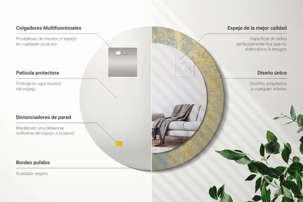 Okrúhle dekoračné zrkadlo na stenu Loftový vzor