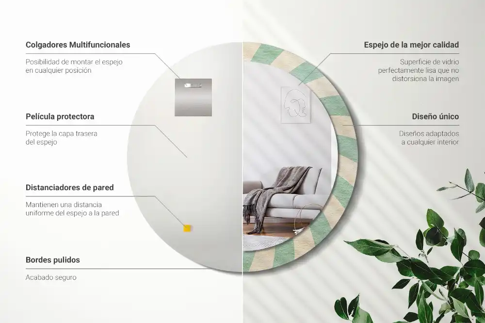 Okrúhle dekoračné zrkadlo na stenu Retro pastelový vzor