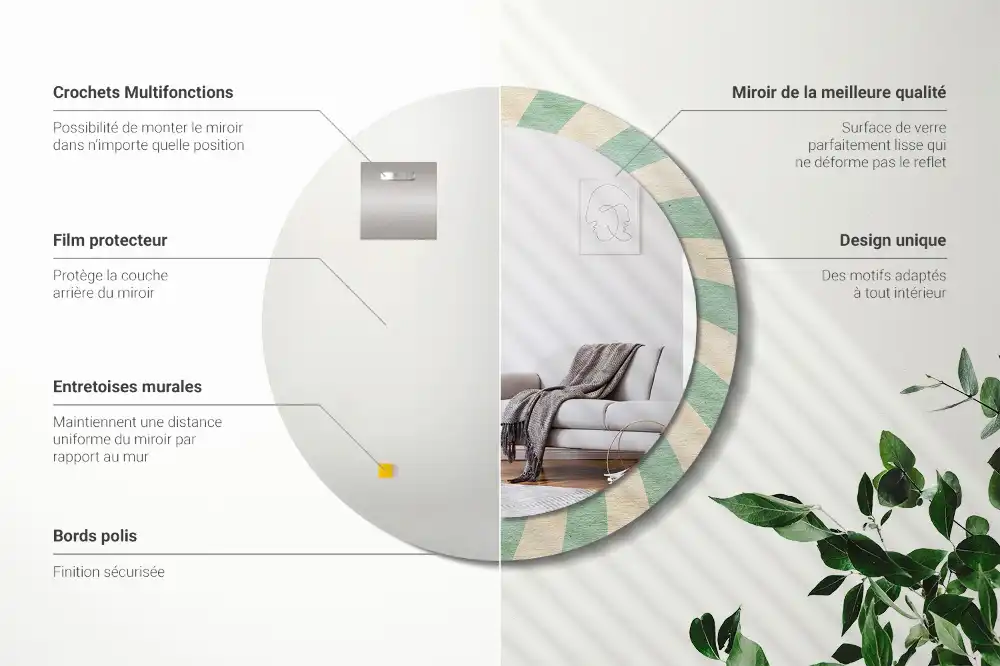 Okrúhle dekoračné zrkadlo na stenu Retro pastelový vzor