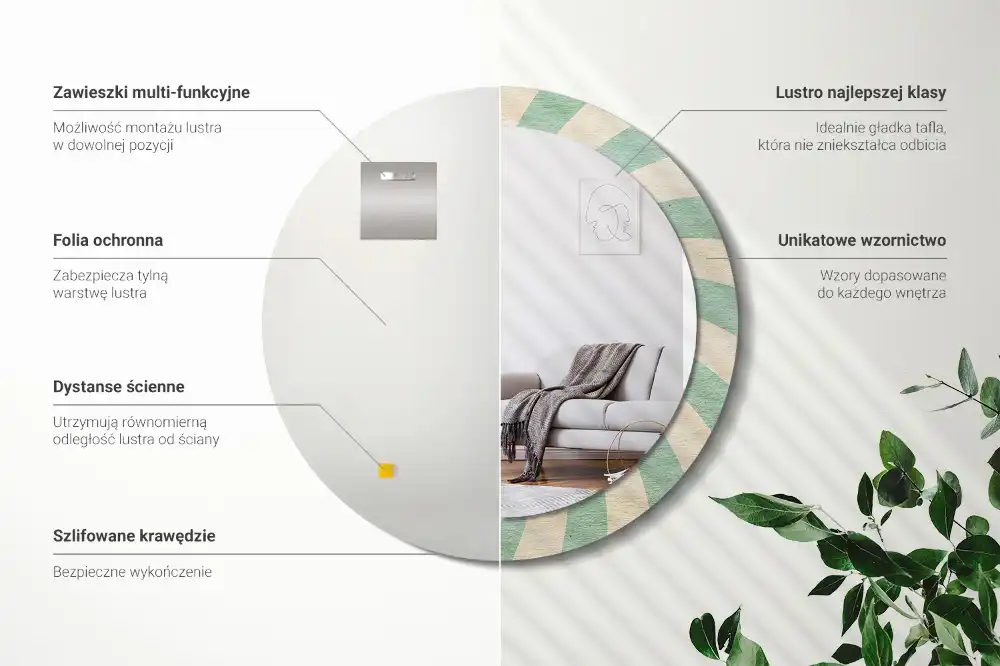 Okrúhle dekoračné zrkadlo na stenu Retro pastelový vzor