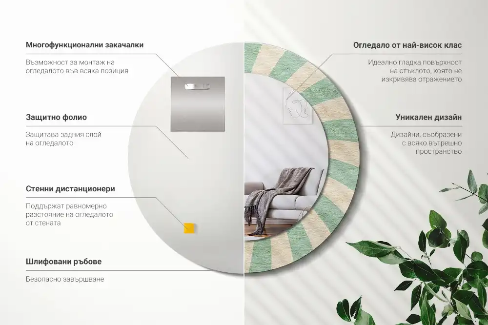 Okrúhle dekoračné zrkadlo na stenu Retro pastelový vzor