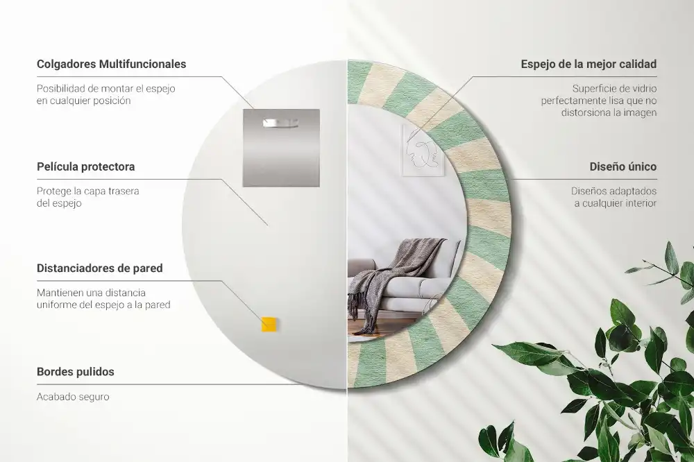 Okrúhle dekoračné zrkadlo na stenu Retro pastelový vzor