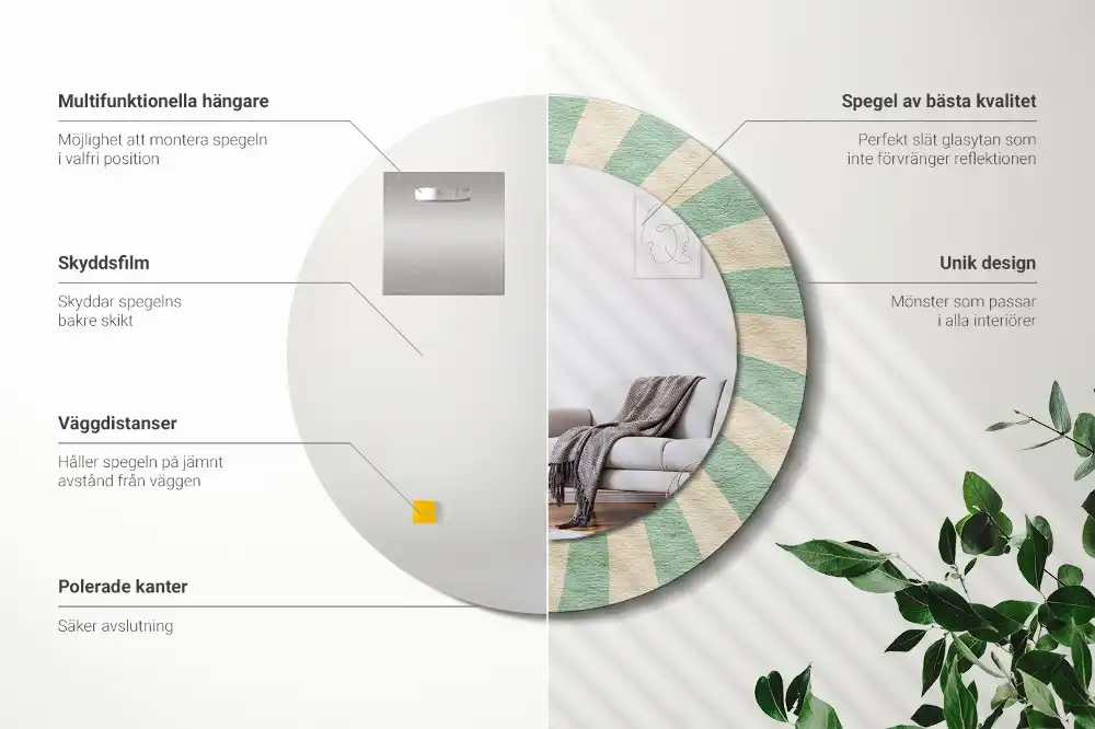 Okrúhle dekoračné zrkadlo na stenu Retro pastelový vzor