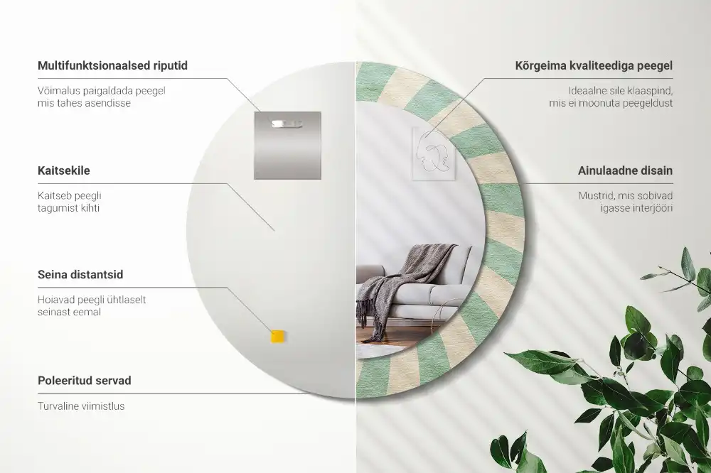 Okrúhle dekoračné zrkadlo na stenu Retro pastelový vzor