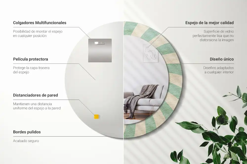 Okrúhle dekoračné zrkadlo na stenu Retro pastelový vzor