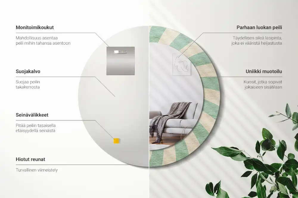 Okrúhle dekoračné zrkadlo na stenu Retro pastelový vzor