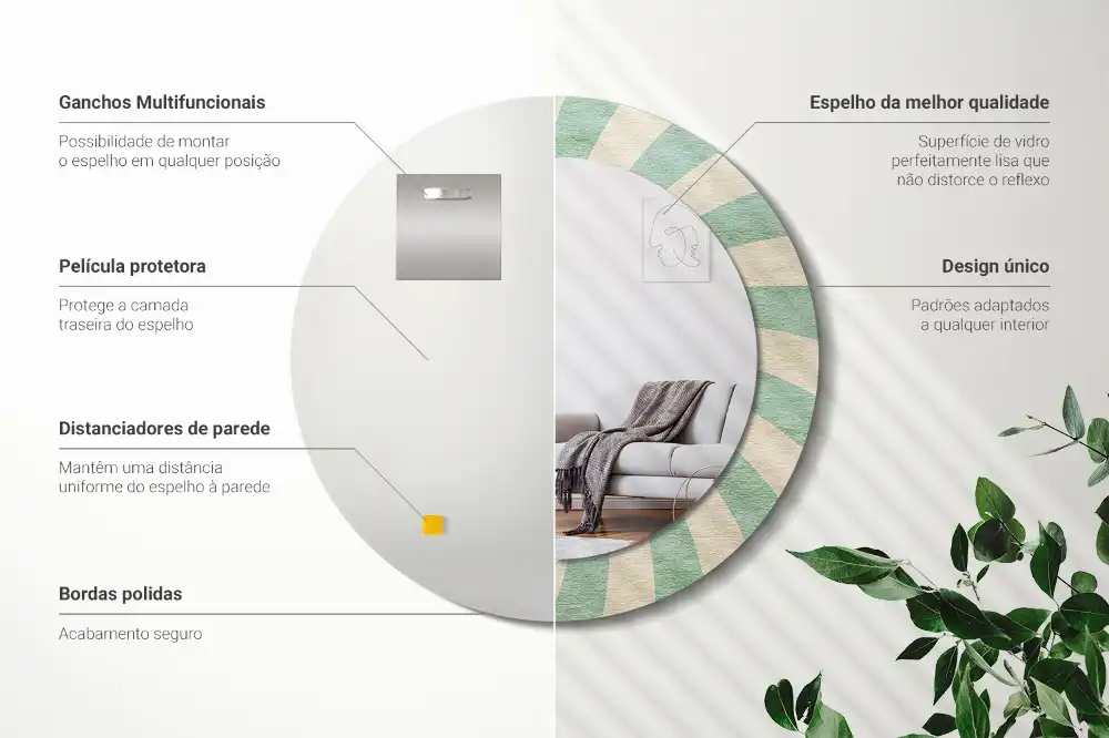 Okrúhle dekoračné zrkadlo na stenu Retro pastelový vzor