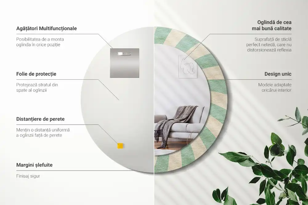 Okrúhle dekoračné zrkadlo na stenu Retro pastelový vzor