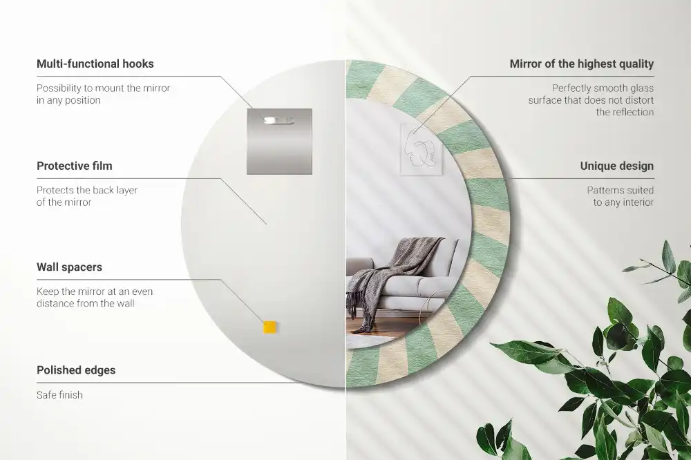 Okrúhle dekoračné zrkadlo na stenu Retro pastelový vzor