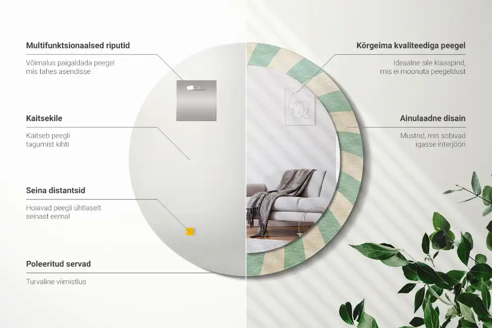 Okrúhle dekoračné zrkadlo na stenu Retro pastelový vzor