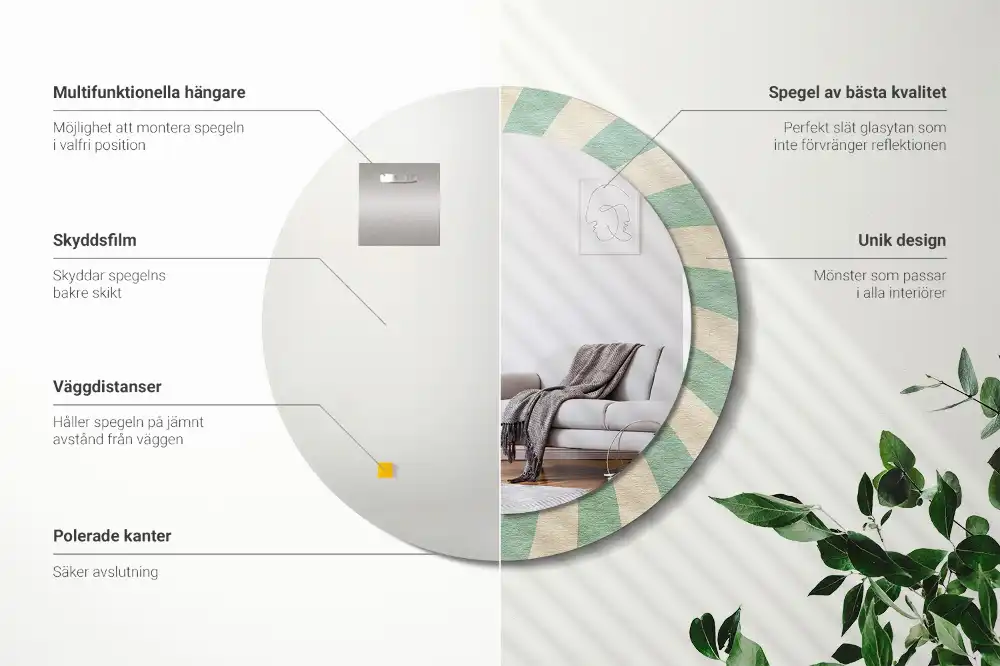 Okrúhle dekoračné zrkadlo na stenu Retro pastelový vzor