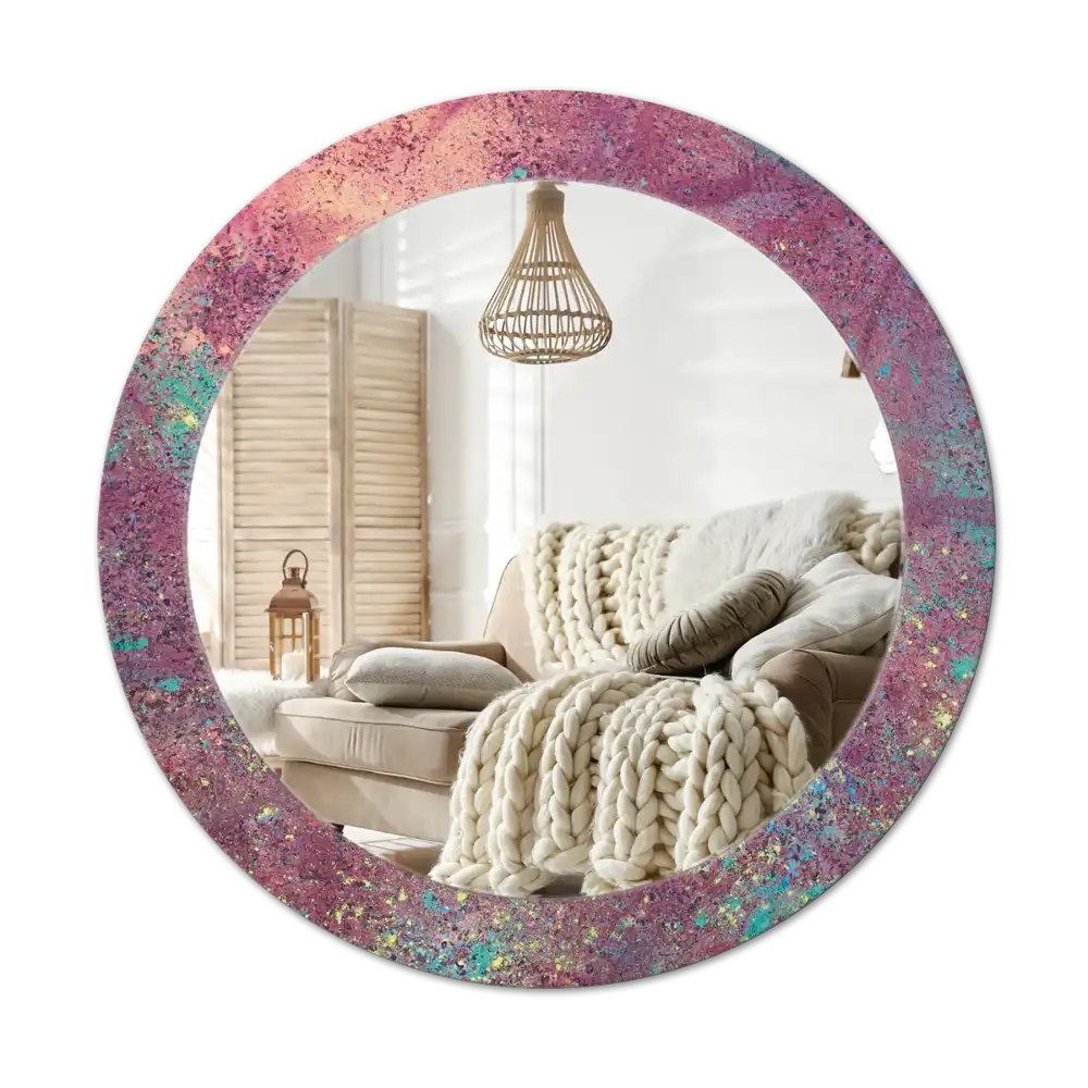 Okrúhle dekoračné zrkadlo na stenu Festival farieb