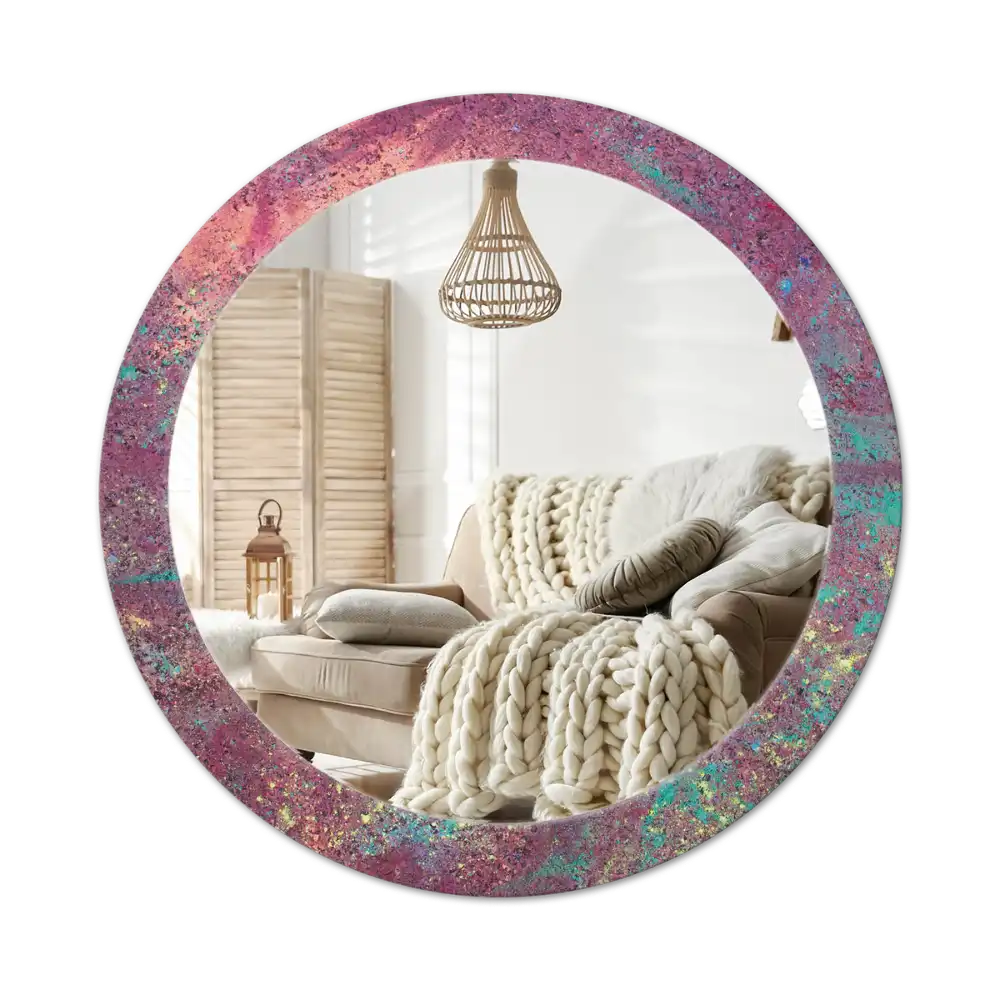 Okrúhle dekoračné zrkadlo na stenu Festival farieb
