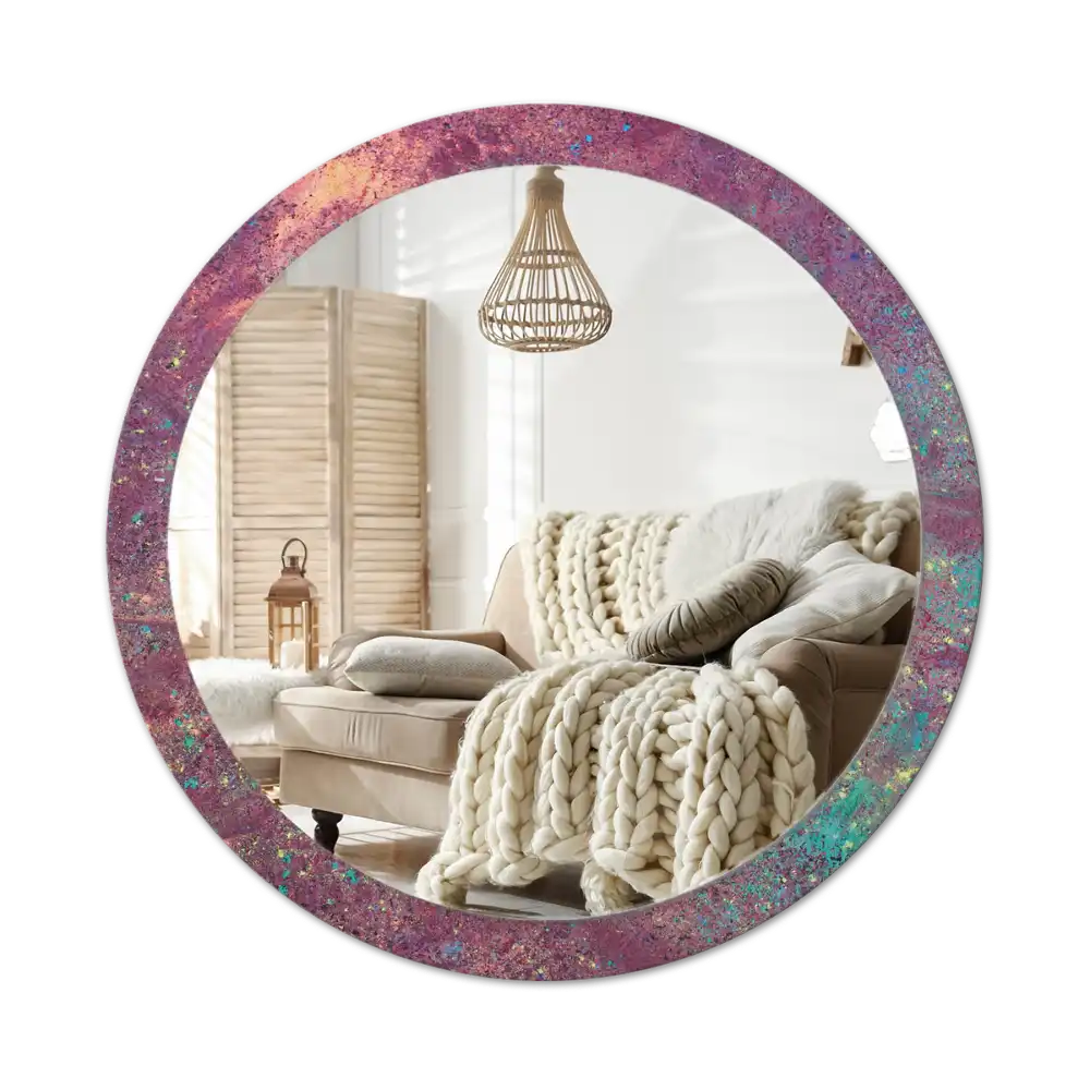 Okrúhle dekoračné zrkadlo na stenu Festival farieb