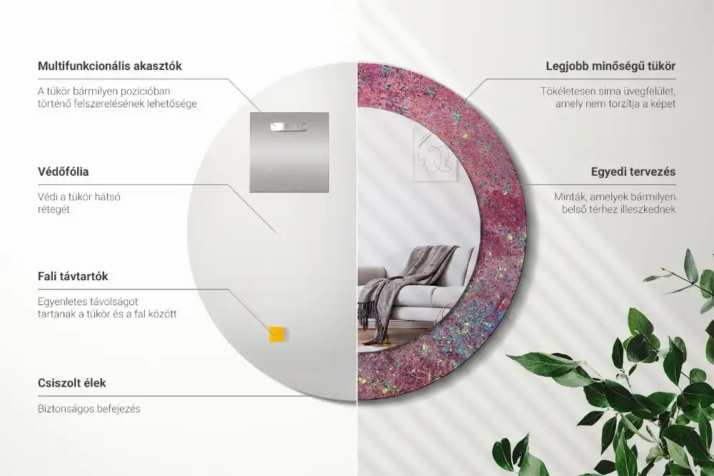 Okrúhle dekoračné zrkadlo na stenu Festival farieb